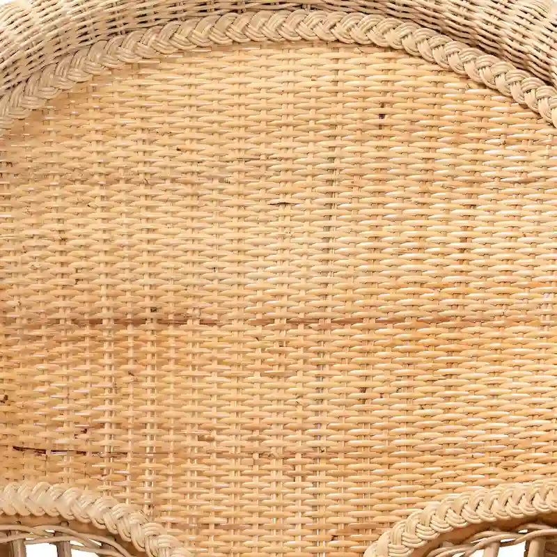 Natural Rattan Accent Chair – Bohemian Round Back