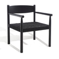 Danish Rope Woven Accent Chair with Carved Teak Wood Frame