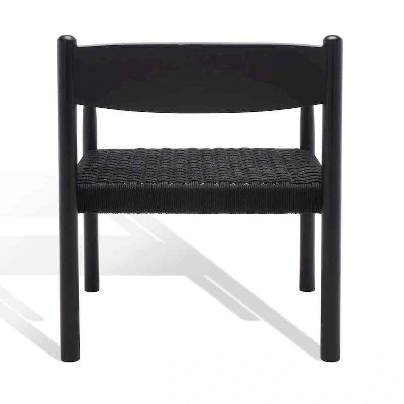 Danish Rope Woven Accent Chair with Carved Teak Wood Frame
