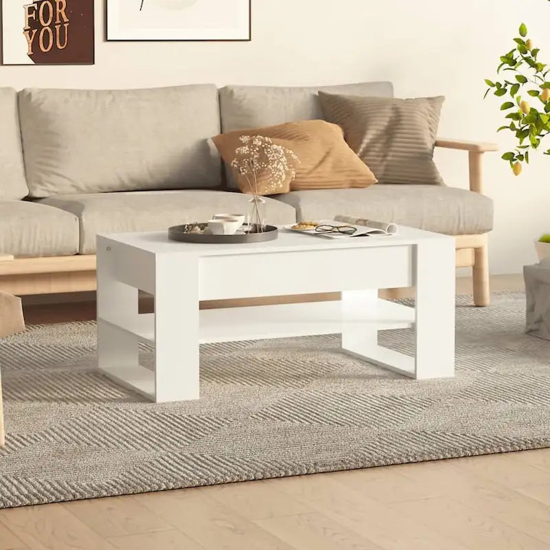 Tavolino da salotto moderno con ripiano portaoggetti