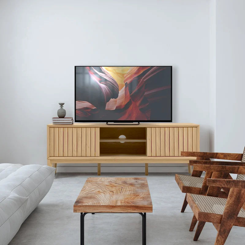 Mobile TV con ante scorrevoli da 58" e contenitore - adatto a televisori fino a 65"