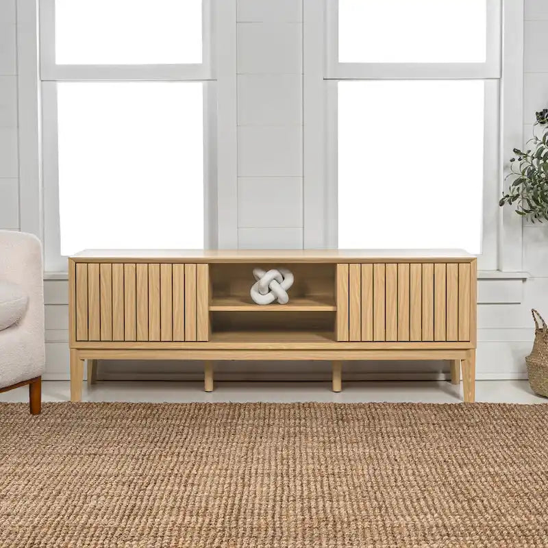 58" Sliding Door TV Stand with Storage – Fits TVs up to 65"