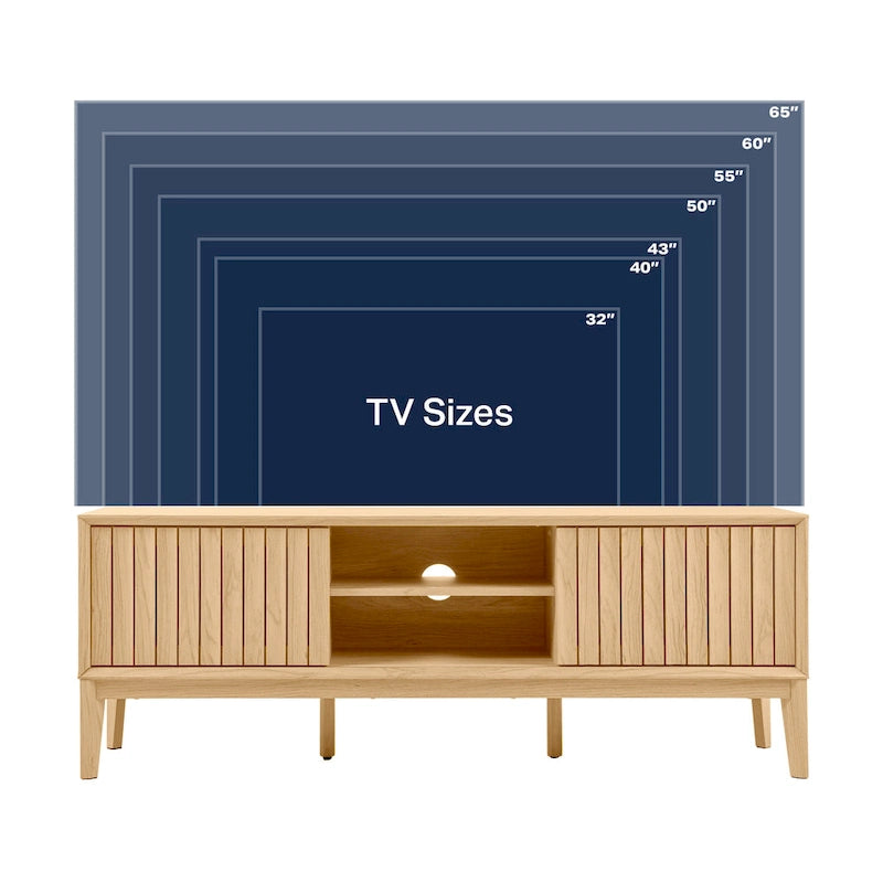 58" Sliding Door TV Stand with Storage – Fits TVs up to 65"