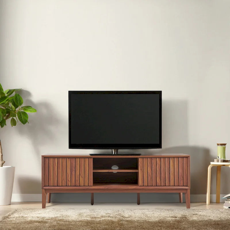 58" Sliding Door TV Stand with Storage – Fits TVs up to 65"