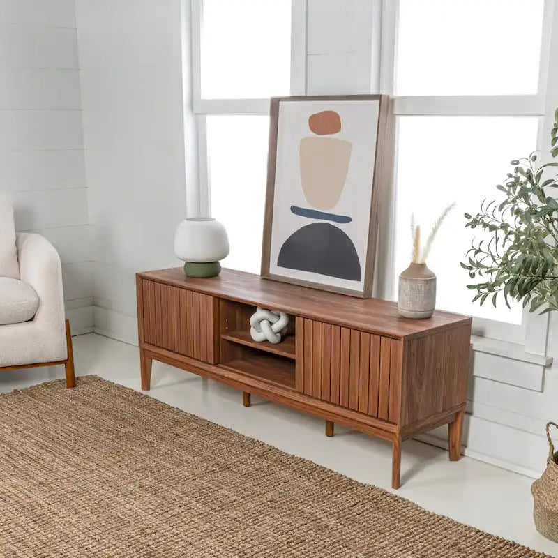 58" Sliding Door TV Stand with Storage – Fits TVs up to 65"