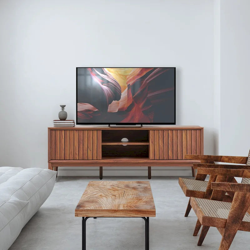 58" Sliding Door TV Stand with Storage – Fits TVs up to 65"