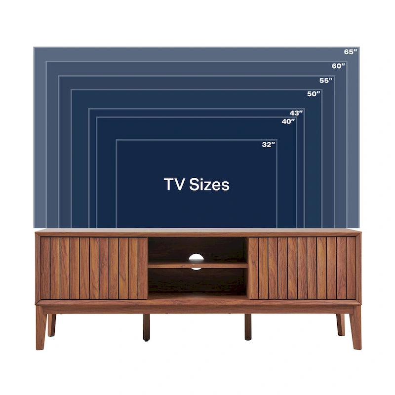 58" Sliding Door TV Stand with Storage – Fits TVs up to 65"