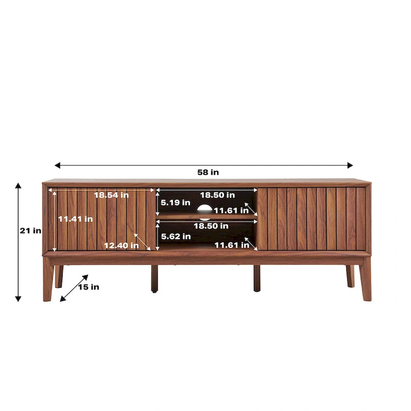 58" Sliding Door TV Stand with Storage – Fits TVs up to 65"