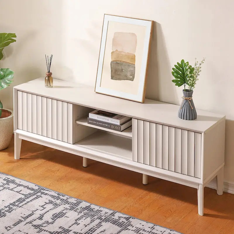 58" Sliding Door TV Stand with Storage – Fits TVs up to 65"
