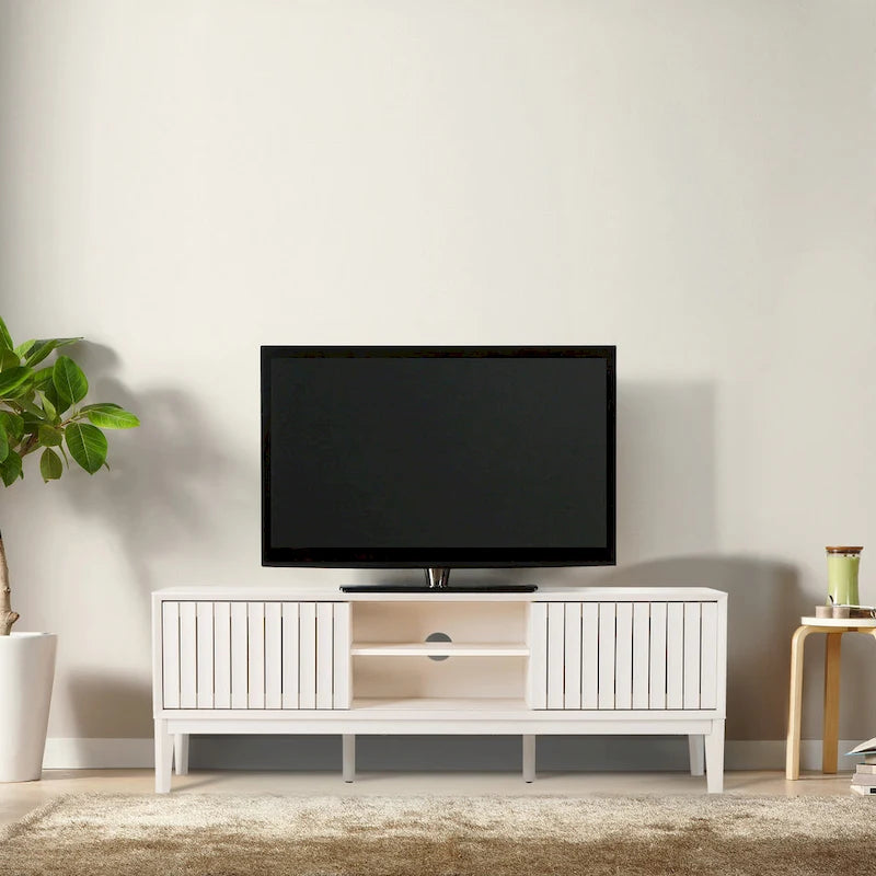 58" Sliding Door TV Stand with Storage – Fits TVs up to 65"