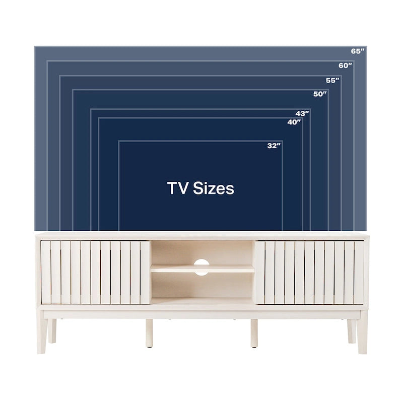 58" Sliding Door TV Stand with Storage – Fits TVs up to 65"
