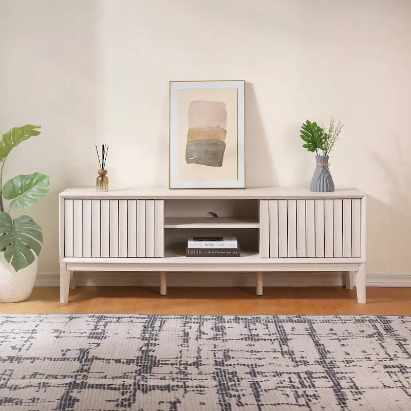58" Sliding Door TV Stand with Storage – Fits TVs up to 65"