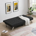 Convertible Fabric Sofa Bed with Reclining Backrest