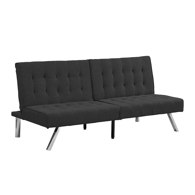 Convertible Fabric Sofa Bed with Reclining Backrest