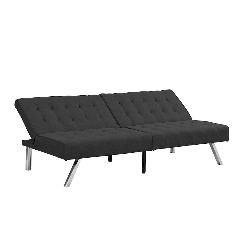Convertible Fabric Sofa Bed with Reclining Backrest
