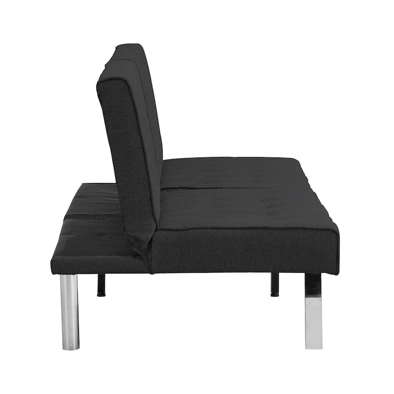 Convertible Fabric Sofa Bed with Reclining Backrest