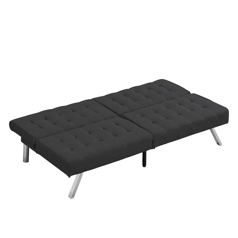 Convertible Fabric Sofa Bed with Reclining Backrest