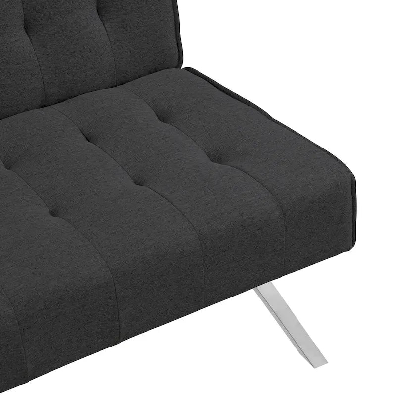 Convertible Fabric Sofa Bed with Reclining Backrest
