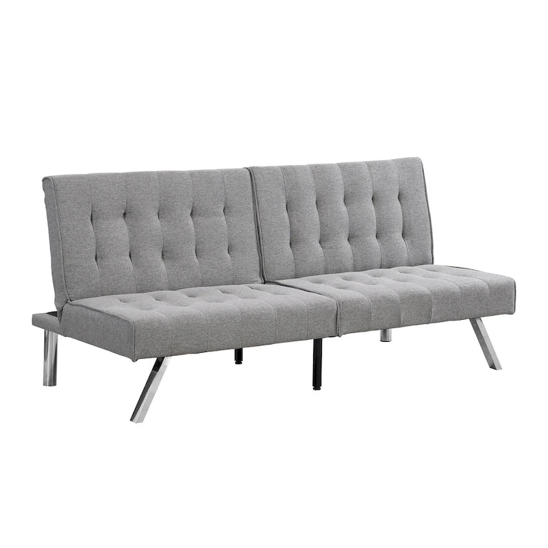 Convertible Fabric Sofa Bed with Reclining Backrest
