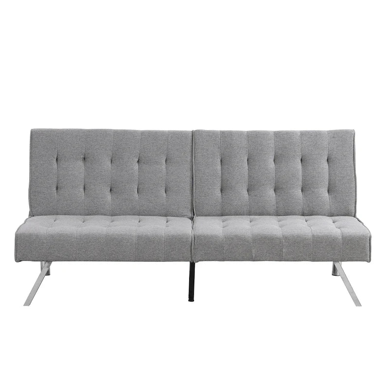 Convertible Fabric Sofa Bed with Reclining Backrest