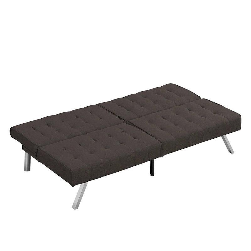 Convertible Fabric Sofa Bed with Reclining Backrest