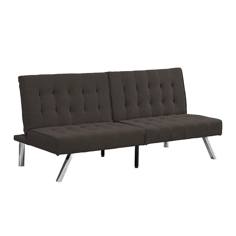 Convertible Fabric Sofa Bed with Reclining Backrest