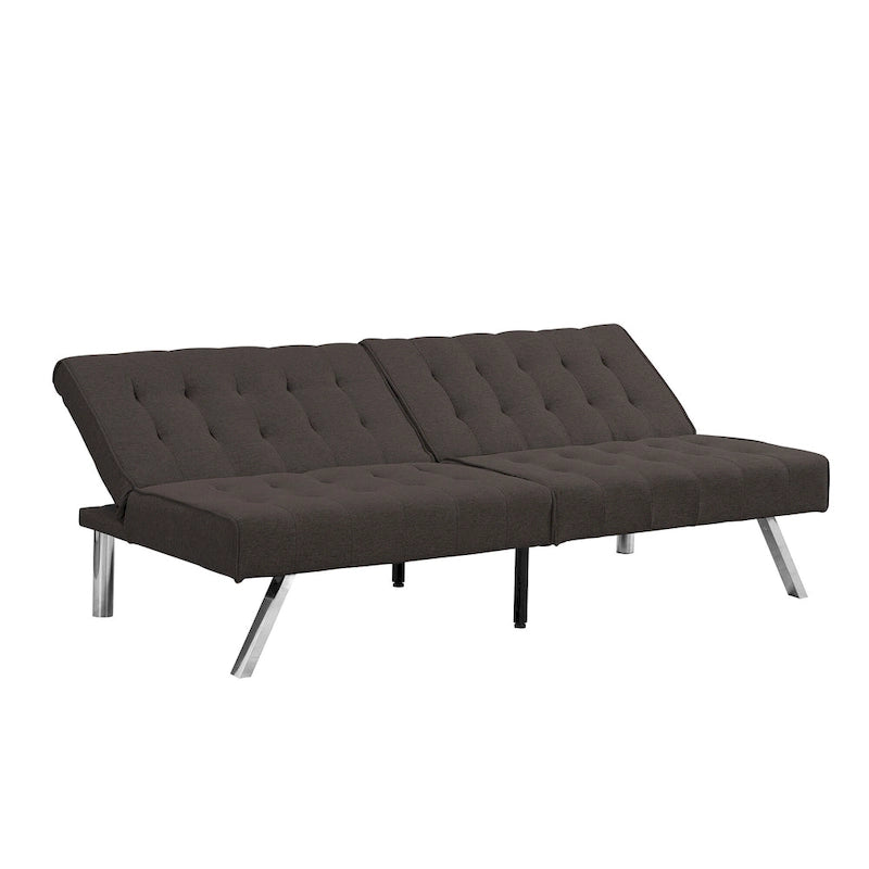 Convertible Fabric Sofa Bed with Reclining Backrest