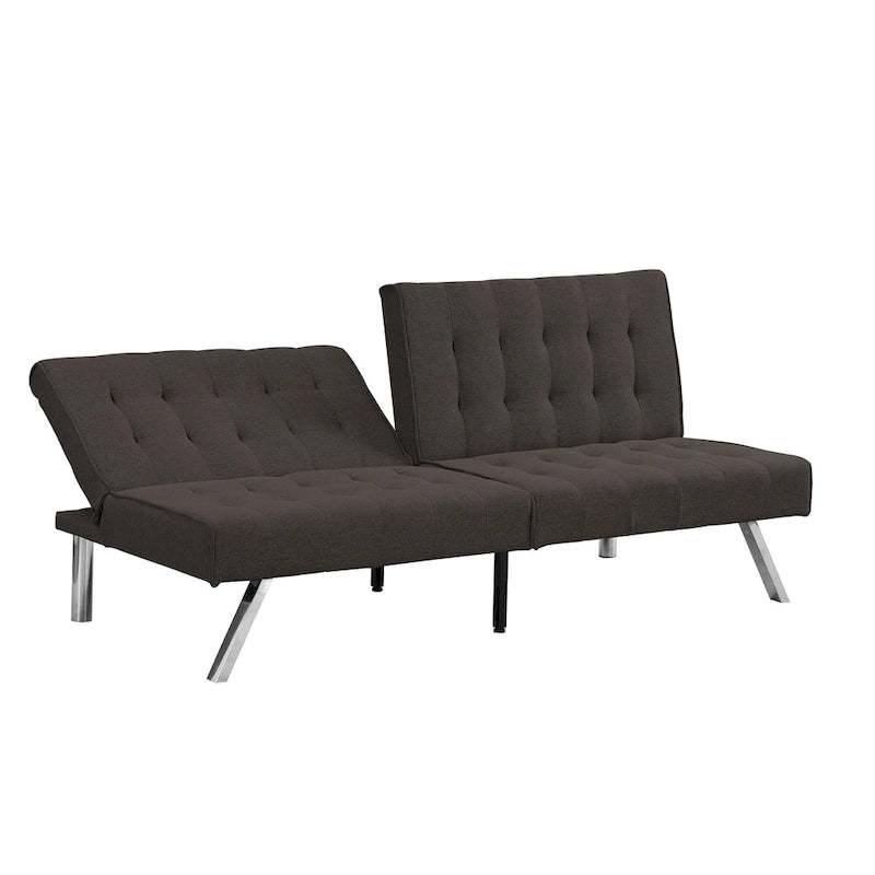 Convertible Fabric Sofa Bed with Reclining Backrest