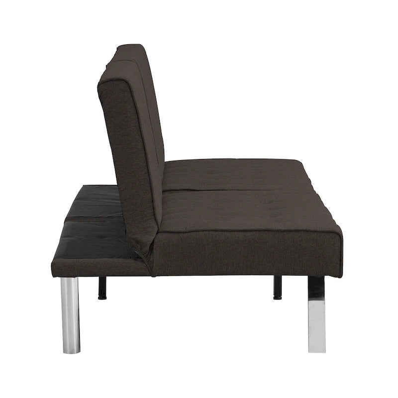 Convertible Fabric Sofa Bed with Reclining Backrest