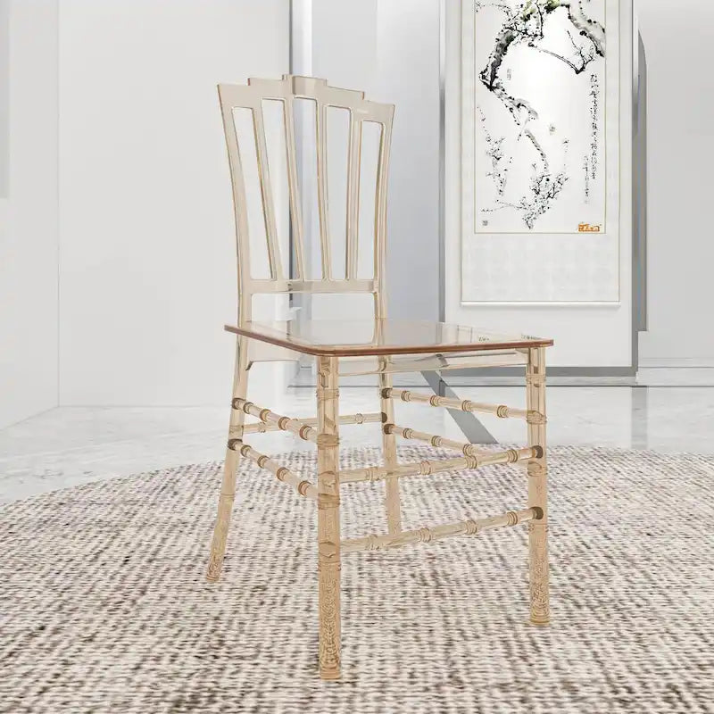 Synth Modern Acrylic Dining Side Chair with Windsor Back Design by LeisureMod