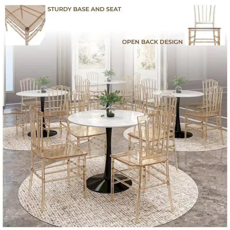 Modern Acrylic Dining Side Chair with Windsor Back