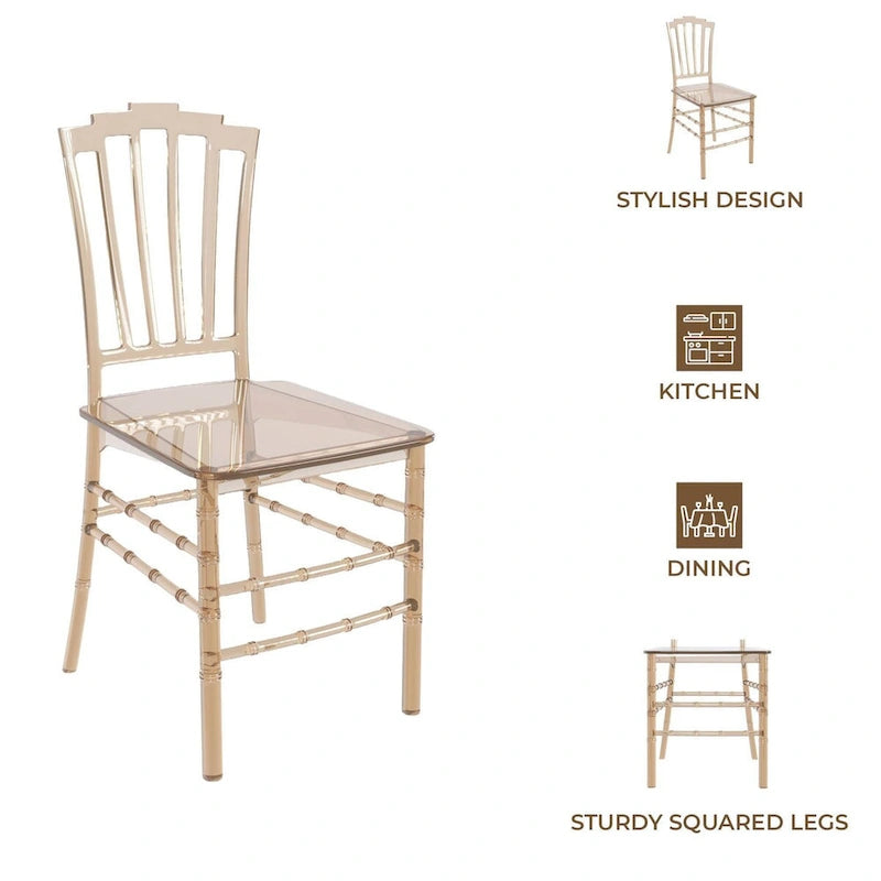 Modern Acrylic Dining Side Chair with Windsor Back