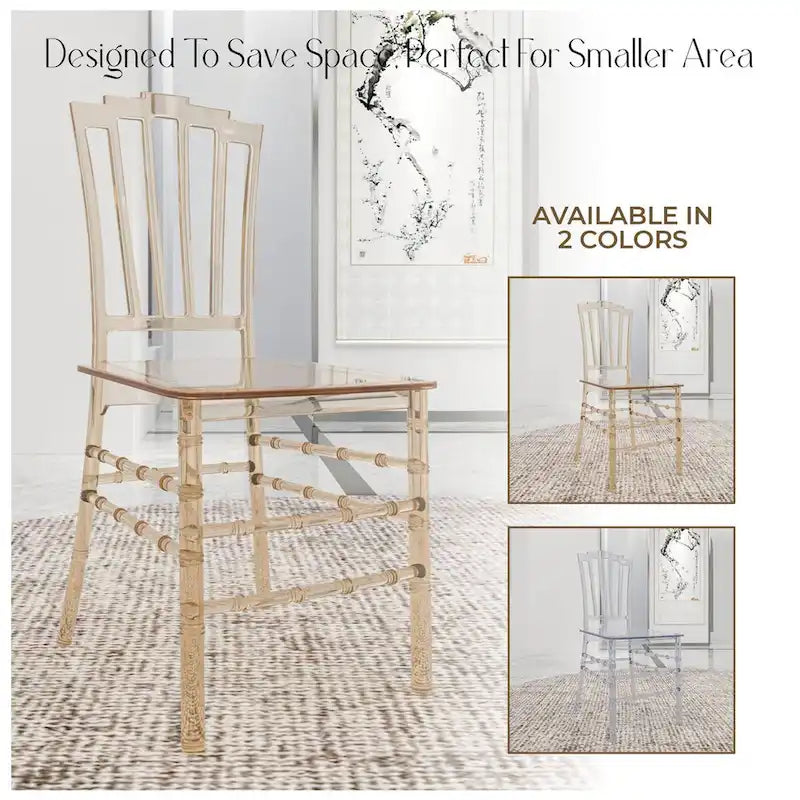Modern Acrylic Dining Side Chair with Windsor Back
