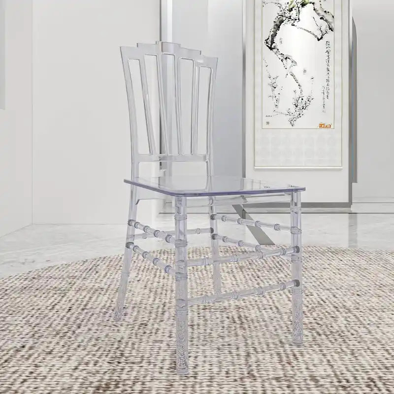 Modern Acrylic Dining Side Chair with Windsor Back