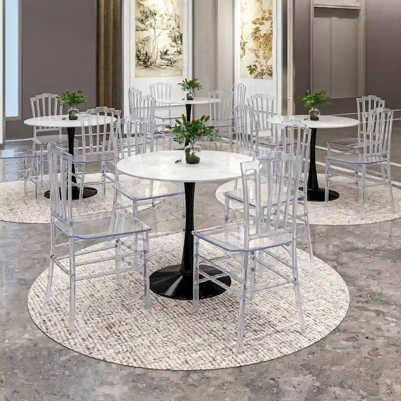 Modern Acrylic Dining Side Chair with Windsor Back