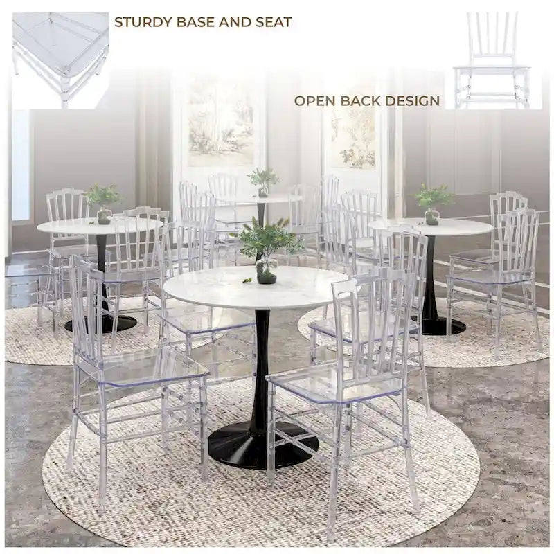 Modern Acrylic Dining Side Chair with Windsor Back