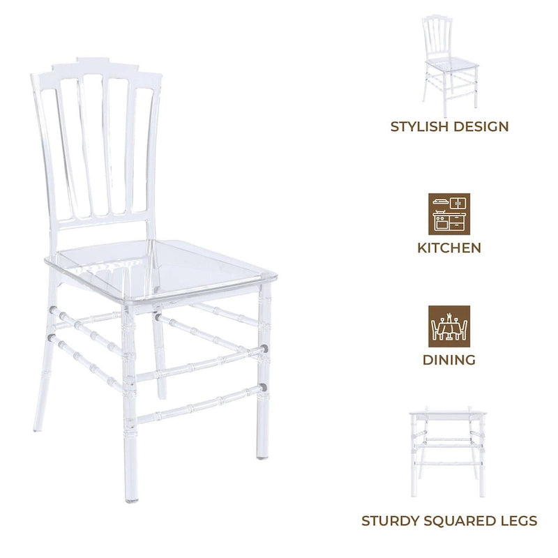 Modern Acrylic Dining Side Chair with Windsor Back