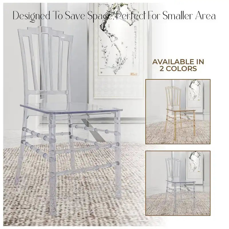 Modern Acrylic Dining Side Chair with Windsor Back