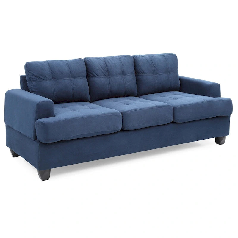Tufted Compact Sofa – Navy Blue