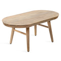 Oval Wood Coffee Table with Tapered Legs