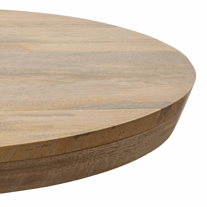 Oval Wood Coffee Table with Tapered Legs