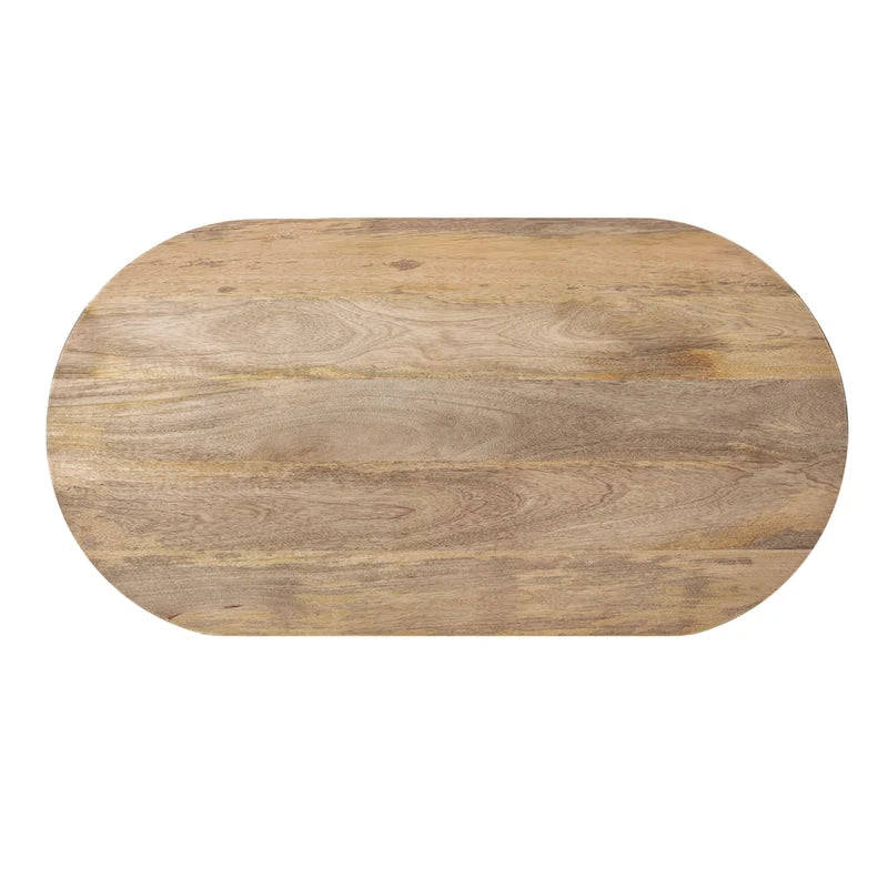 Oval Wood Coffee Table with Tapered Legs