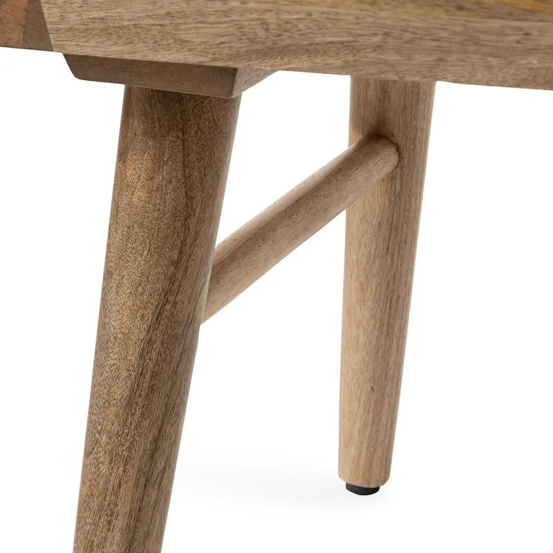 Oval Wood Coffee Table with Tapered Legs