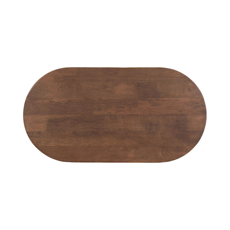 Oval Wood Coffee Table with Tapered Legs