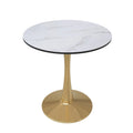 Round Dining Table with MDF Top and Steel Pedestal Base