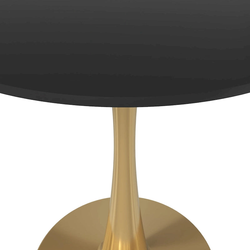 Round Dining Table with MDF Top and Steel Pedestal Base