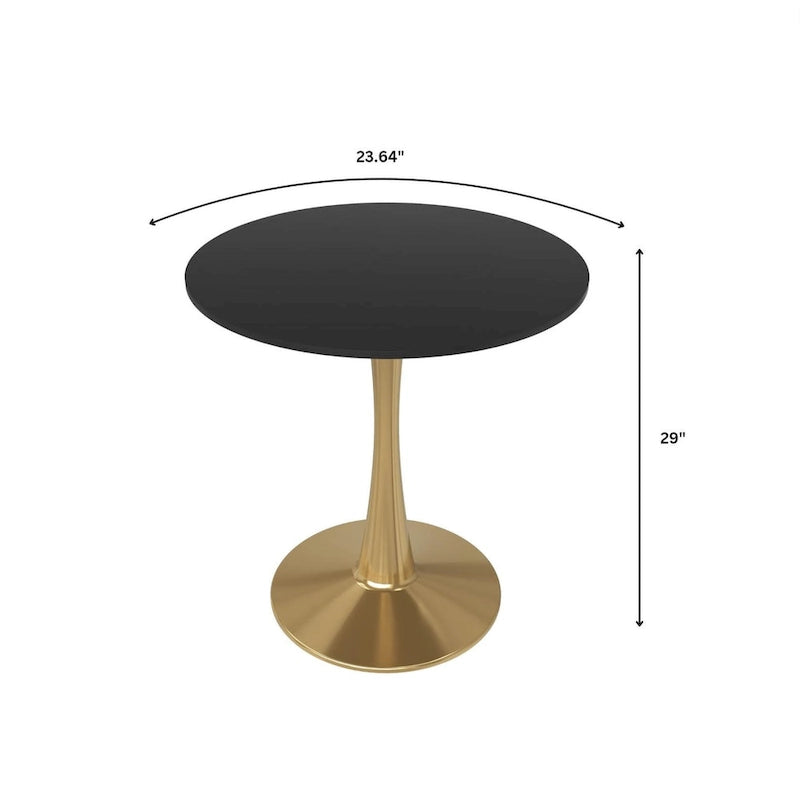 Round Dining Table with MDF Top and Steel Pedestal Base