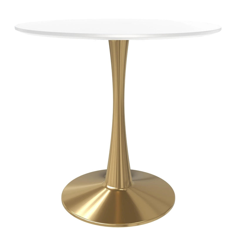 Round Dining Table with MDF Top and Steel Pedestal Base