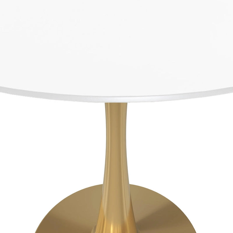 Round Dining Table with MDF Top and Steel Pedestal Base