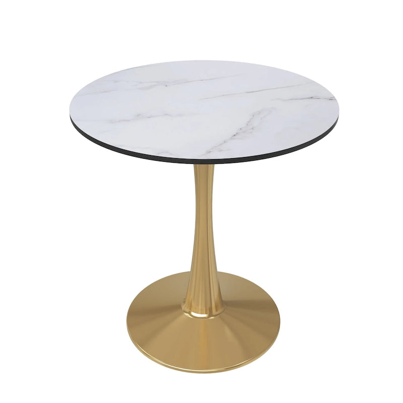 Round Dining Table with MDF Top and Steel Pedestal Base